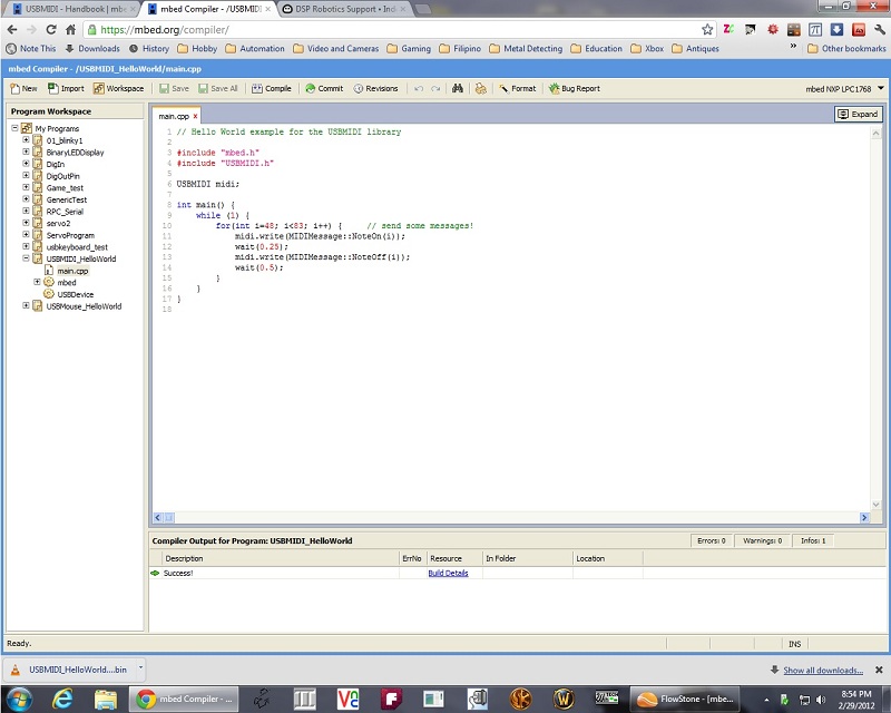 Snapshot of MBed wiring